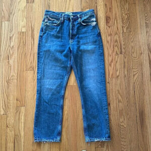 Agolde sz 27 button fly jeans Riley style 11.5” rise 25” inseam great pre owned